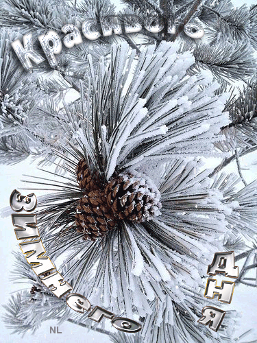 Красивого зимнего дня~Анимационные блестящие открытки GIF