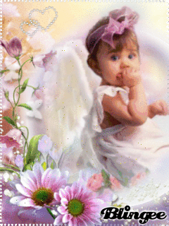 Маленький ангел~Анимационные блестящие открытки GIF