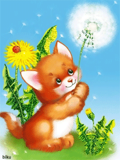 Котенок блестяшка~Анимационные блестящие открытки GIF