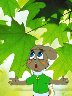 Заяц из "Ну, погоди!"~Анимационные блестящие открытки GIF