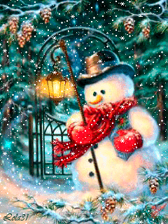 Анимашка снеговик на телефон~Анимационные блестящие открытки GIF