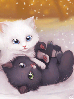 Котята анимашки~Анимационные блестящие открытки GIF