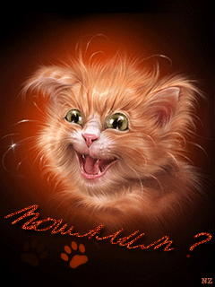 Прикольный рыжий кот~Анимационные блестящие открытки GIF