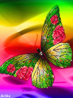 Радужная бабочка~Анимационные блестящие открытки GIF