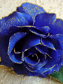 Синяя роза~Анимационные блестящие открытки GIF