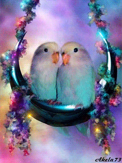 Попугаи на телефон~Анимационные блестящие открытки GIF