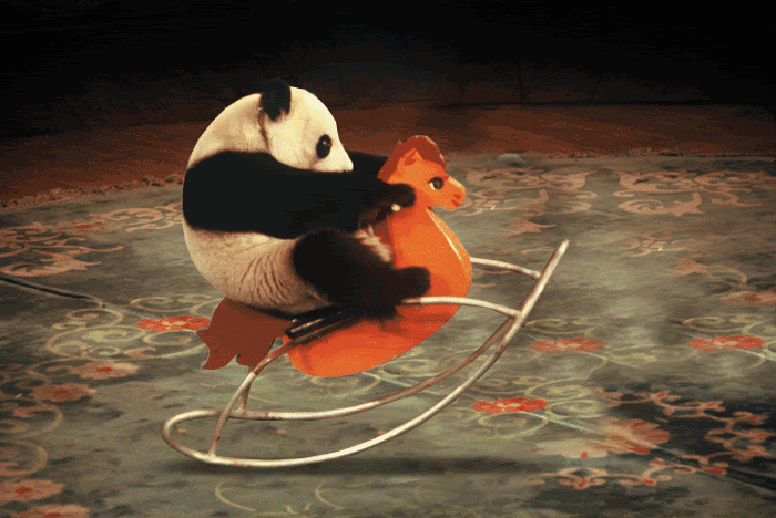 Панда~Анимационные блестящие открытки GIF