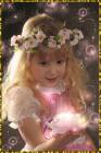 Девочка и волшебный цветок - Мерцающие гифки открытки и картинки