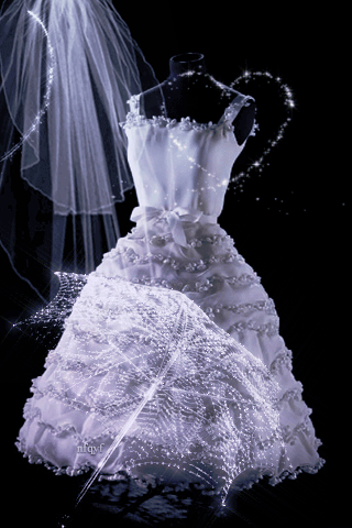 Свадебное платье~Анимационные блестящие открытки GIF