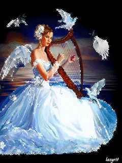 Ангел с арфой - День Ангела открытки и картинки