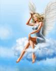 Девушка ангел на небесах - День Ангела открытки и картинки