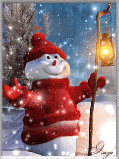 Снеговик анимашка на телефон~Анимационные блестящие открытки GIF