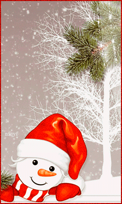 Милый снеговичок~Анимационные блестящие открытки GIF