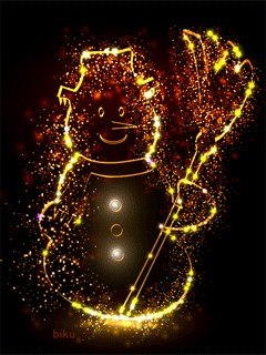 Золотой снеговик - Новогодние обои на телефон открытки и картинки