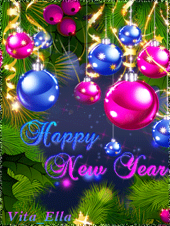 Happy New Year~Анимационные блестящие открытки GIF