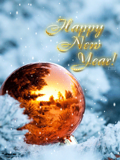 Happy New Year!~Анимационные блестящие открытки GIF