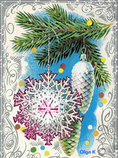 Новогодние украшения на телефон~Анимационные блестящие открытки GIF