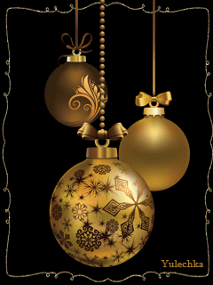 Золотые шары~Анимационные блестящие открытки GIF