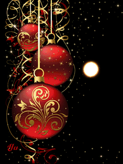 Новогодние шары на телефон~Анимационные блестящие открытки GIF