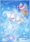 Дед Мороз в санях с лошадьми картинки - Новогодние анимашки открытки и картинки
