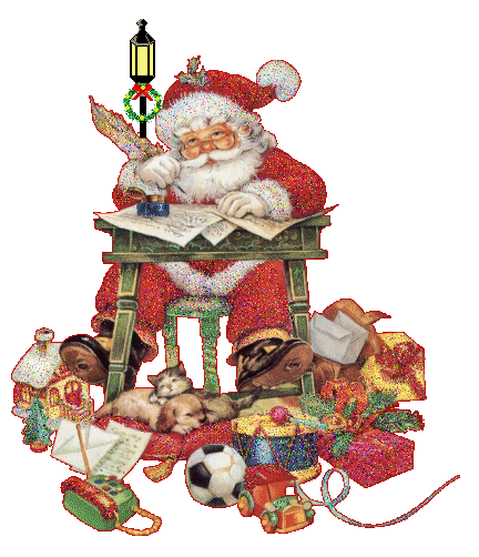 Дед Мороз~Анимационные блестящие открытки GIF