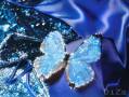 Голубая и синяя ткань - Бабочки открытки и картинки