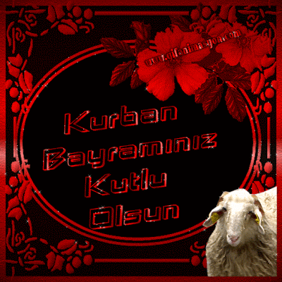 Открытка на турецком языке Kurban bayraminiz~Анимационные блестящие открытки GIF
