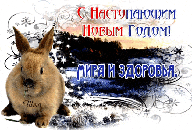 С наступающим Новым годом кролика - Год кролика открытки и картинки