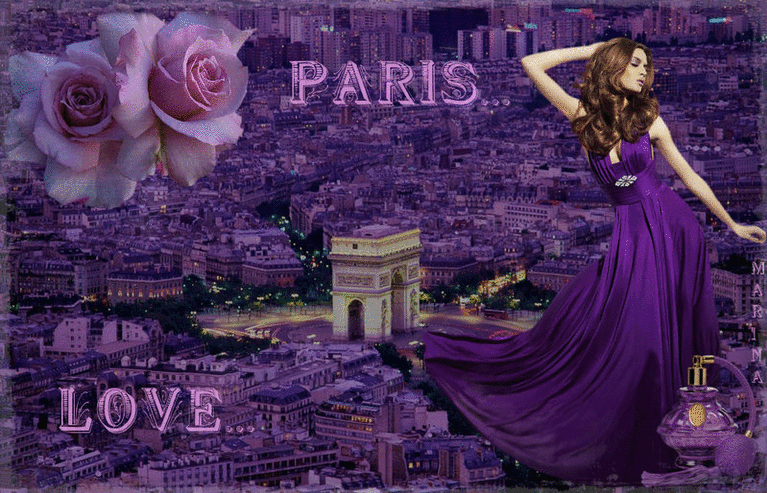 ПАРИЖ... ЛЮБОВЬ...~Анимационные блестящие открытки GIF