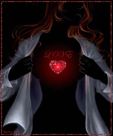 Сердце в груди~Анимационные блестящие открытки GIF