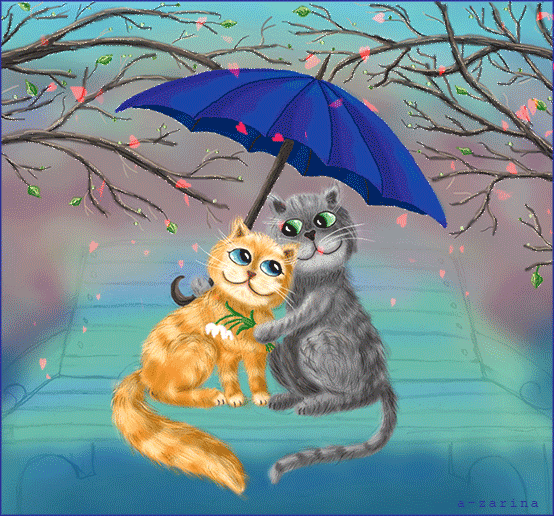 Ля Мууррр...Мартовские коты~Анимационные блестящие открытки GIF