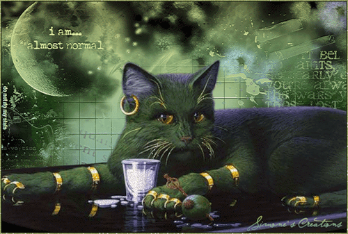 Гламурная кошка~Анимационные блестящие открытки GIF