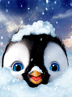 Пингвинёнок~Анимационные блестящие открытки GIF