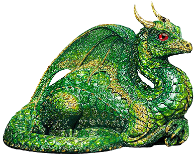 Зеленый дракон~Анимационные блестящие открытки GIF