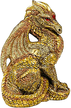 Золотой дракон~Анимационные блестящие открытки GIF