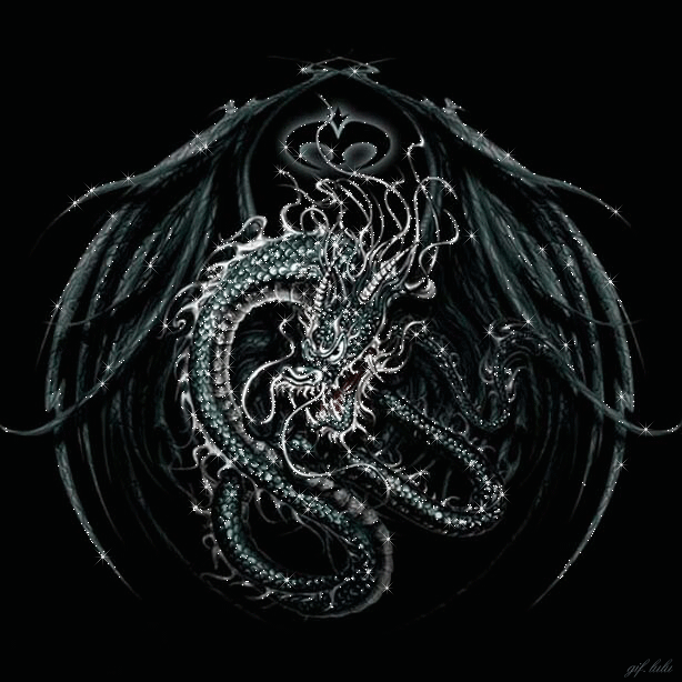 Водяной дракон~Анимационные блестящие открытки GIF