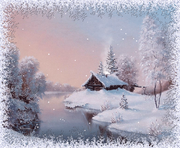 Зимушка-зима~Анимационные блестящие открытки GIF