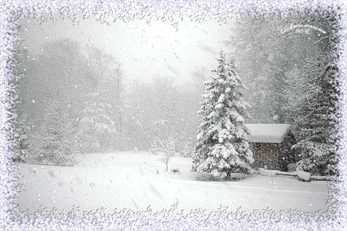 Снежная зима~Анимационные блестящие открытки GIF