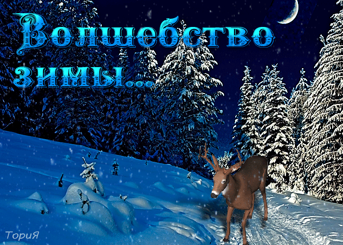 Волшебство зимы~Анимационные блестящие открытки GIF