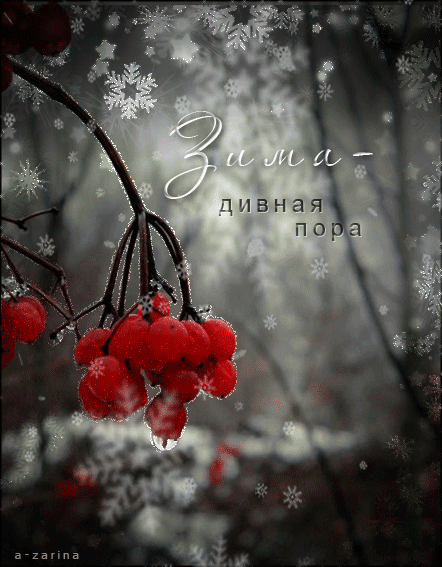 Зима - дивная пора~Анимационные блестящие открытки GIF
