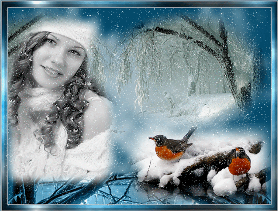 Зима красавица~Анимационные блестящие открытки GIF