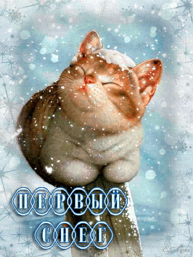 Картинка первый снег~Анимационные блестящие открытки GIF