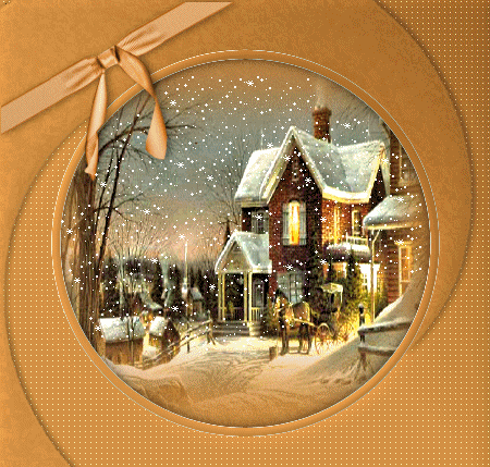 Зимняя открытка~Анимационные блестящие открытки GIF