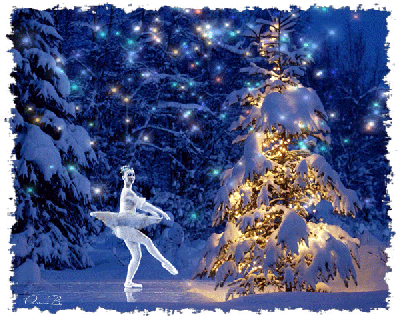 Кружит волшебная зима~Анимационные блестящие открытки GIF
