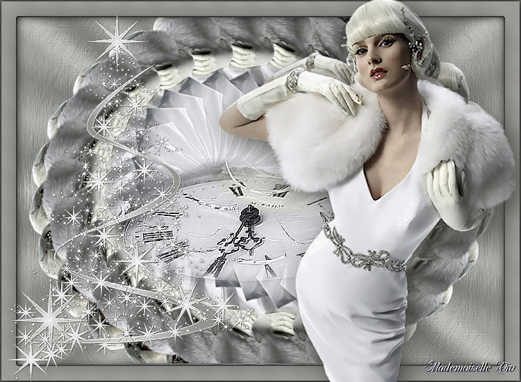 Белая девушка ЗИМА~Анимационные блестящие открытки GIF