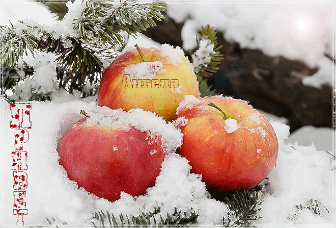 зимний приветик~Анимационные блестящие открытки GIF