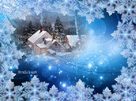 Зимняя сказка~Анимационные блестящие открытки GIF