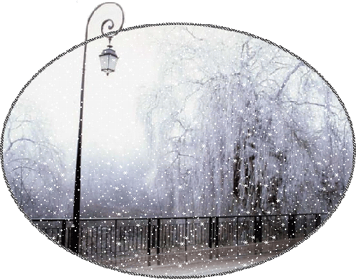 Тихо падает снег~Анимационные блестящие открытки GIF
