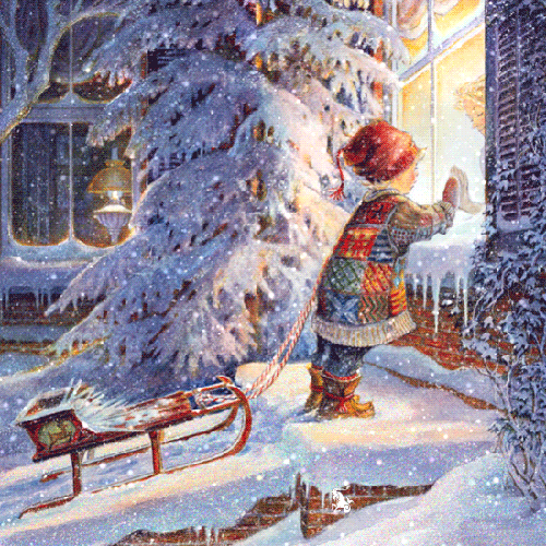 Сказочная Зима~Анимационные блестящие открытки GIF