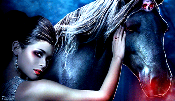 Девушка,фэнтези,лошадь - Фото животных открытки и картинки